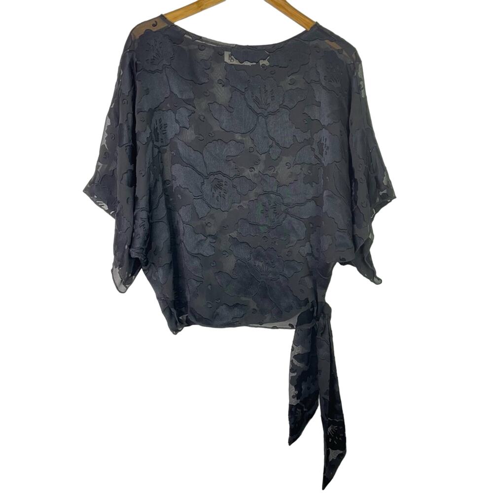 Vintage Sheer Black Top Flowers Ties